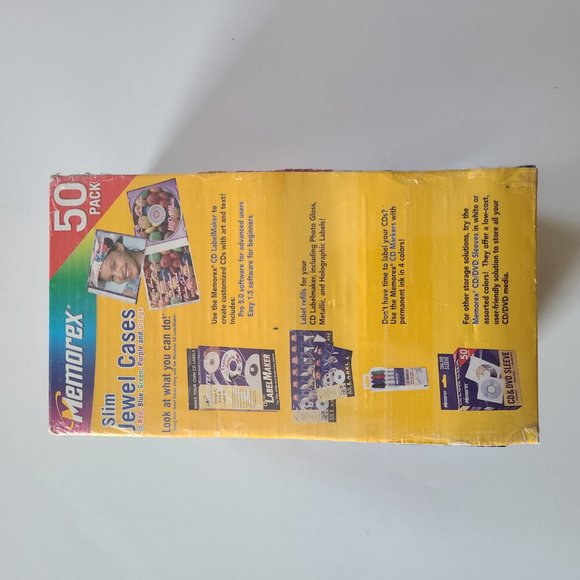 Memorex Multi Color Slim Jewel Cases 50 Pack Sealed New - Picture 4 of 5